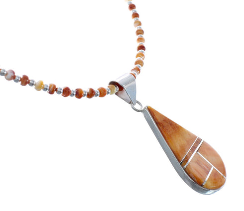 Navajo Oyster Shell Genuine Sterling Silver Bead Necklace Set JX125541